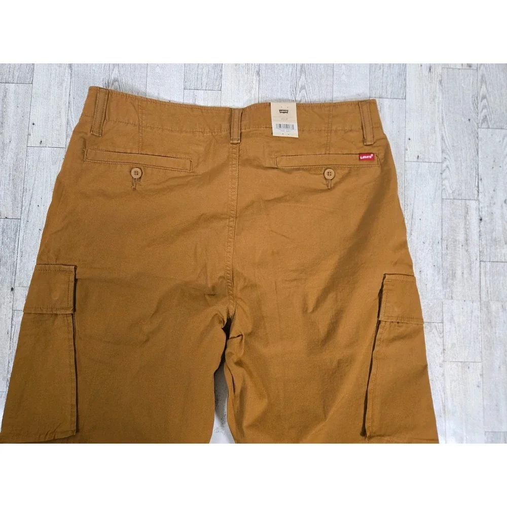 Levi's XX Cargo Taper Pants Mens 33x30 Stretch Sits Below Waist Ginger Brown NEW